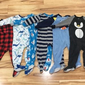 6 Carters fleece sleepers
